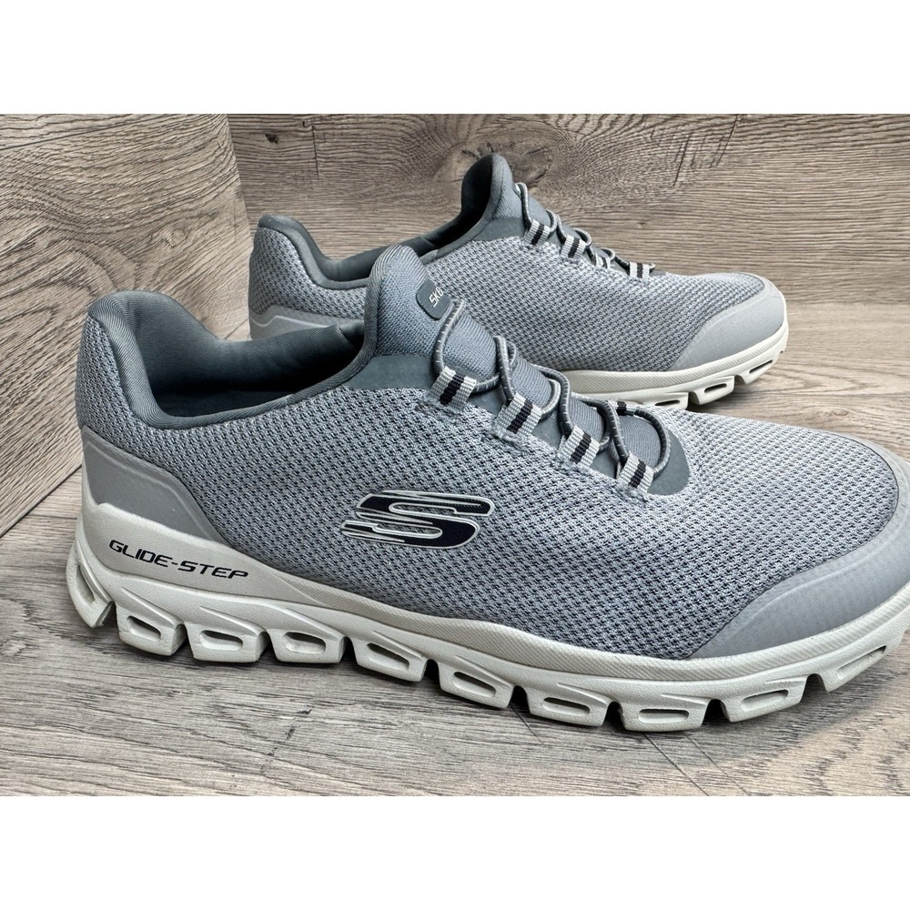 Skechers Shoes Mens 10.5 Comfort Casual SlipOn Wide Fit Sport Glide Memory Foam